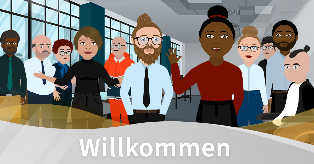 Kursfiguren begrüßen Partner:innen